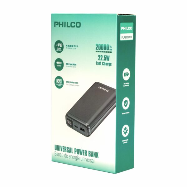 Power Bank Black PHILCO 20000MAH - Imagen 4