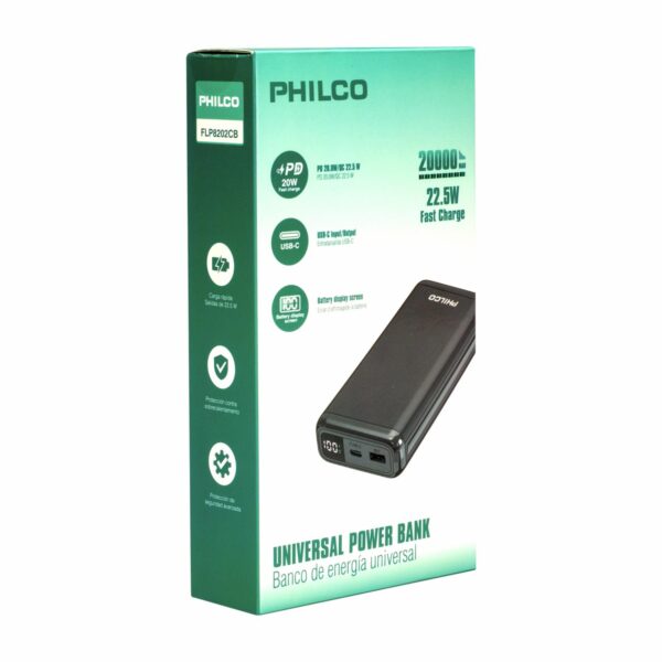 Power Bank Black PHILCO 20000MAH - Imagen 5