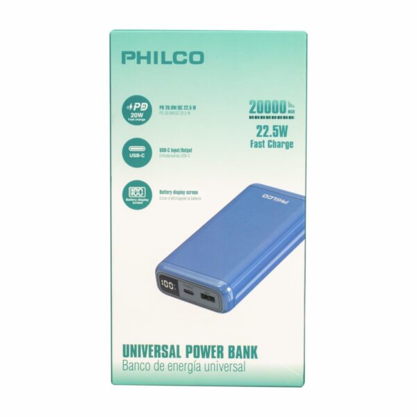 Power Bank Blue PHILCO 20000MAH - Imagen 3