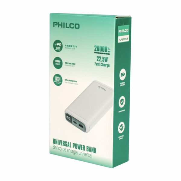 Power Bank White PHILCO 20000MAH - Imagen 4