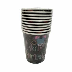 Vaso 8 Oz Neon IMPOR.CUMPLEANOS X 10 Uds