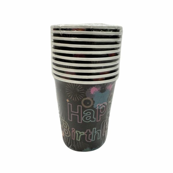 Vaso 8 Oz Neon IMPORTADORA CUMPLEAÑOS X 10 Uds - Imagen 2