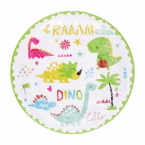 Platos Desechables Diseño Dino Feliz Cumpleaños 23 Cm IMPORTADORA CUMPLEAÑOS X 10 Uds