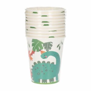 Vasos Desechables Diseño Dino 8 Onzas IMPOR.CUMPLEAÑOS X 10 Uds