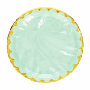 Platos Desechables Color Verde Menta 23 Cm IMPOR.CUMPLEAÑOS X 10 Uds