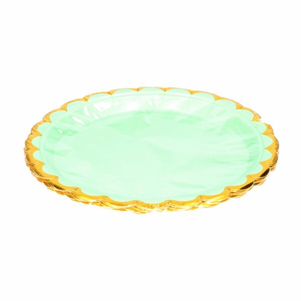 Platos Desechables Color Verde Menta 23 Cm IMPOR.CUMPLEAÑOS X 10 Uds - Imagen 2