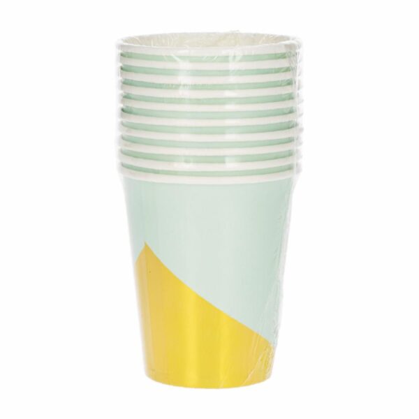 Vasos Desechables Color Verde Menta 8 Onzas IMPOR.CUMPLEAÑOS X 10 Uds