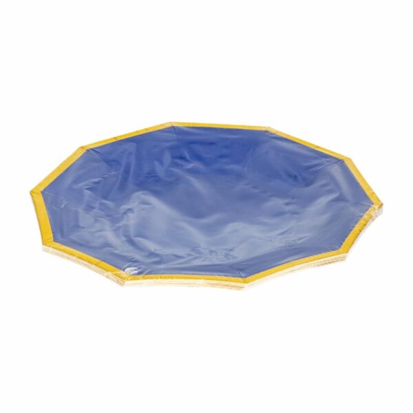 Platos Desechables Color Azul Y Dorado 23 Cm IMPORTADORA CUMPLEAÑOS X 10 Uds - Imagen 2