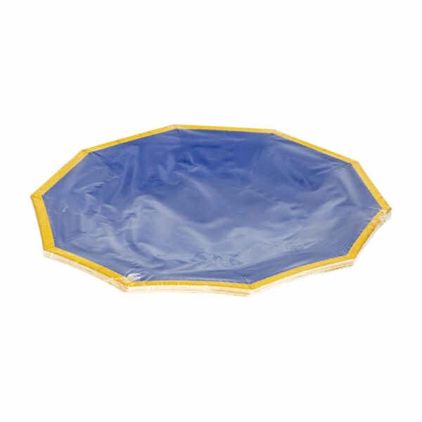 Platos Desechables Color Azul Y Dorado 23 Cm IMPORTADORA CUMPLEAÑOS X 10 Uds - Imagen 2
