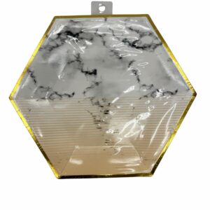 Plato Marmoleado  20 Cm IMPOR.CUMPLEANOS X 10 Uds
