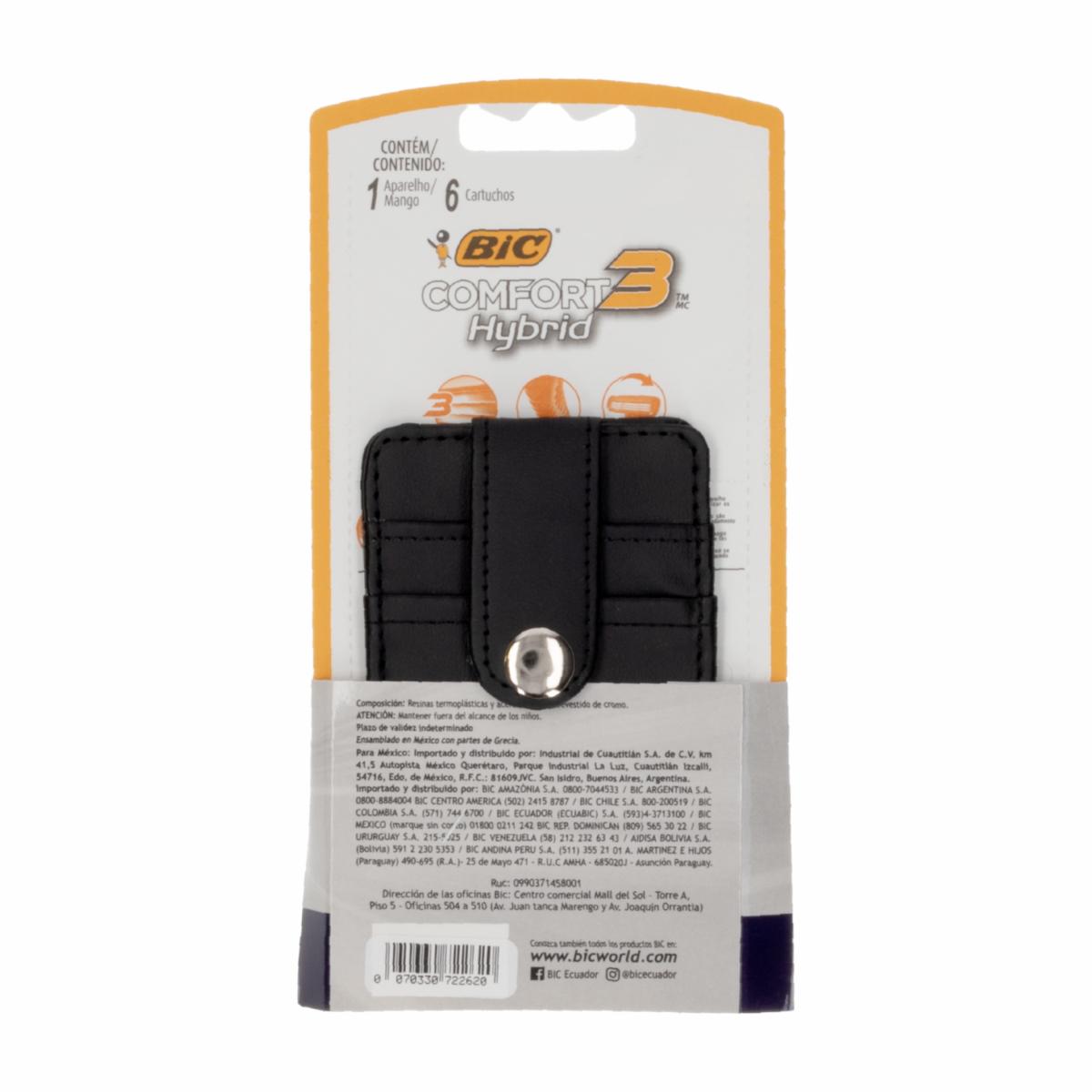 Afeitadora Hombre Comfort 3 Hybrid + 6 repuestos BIC Unidad