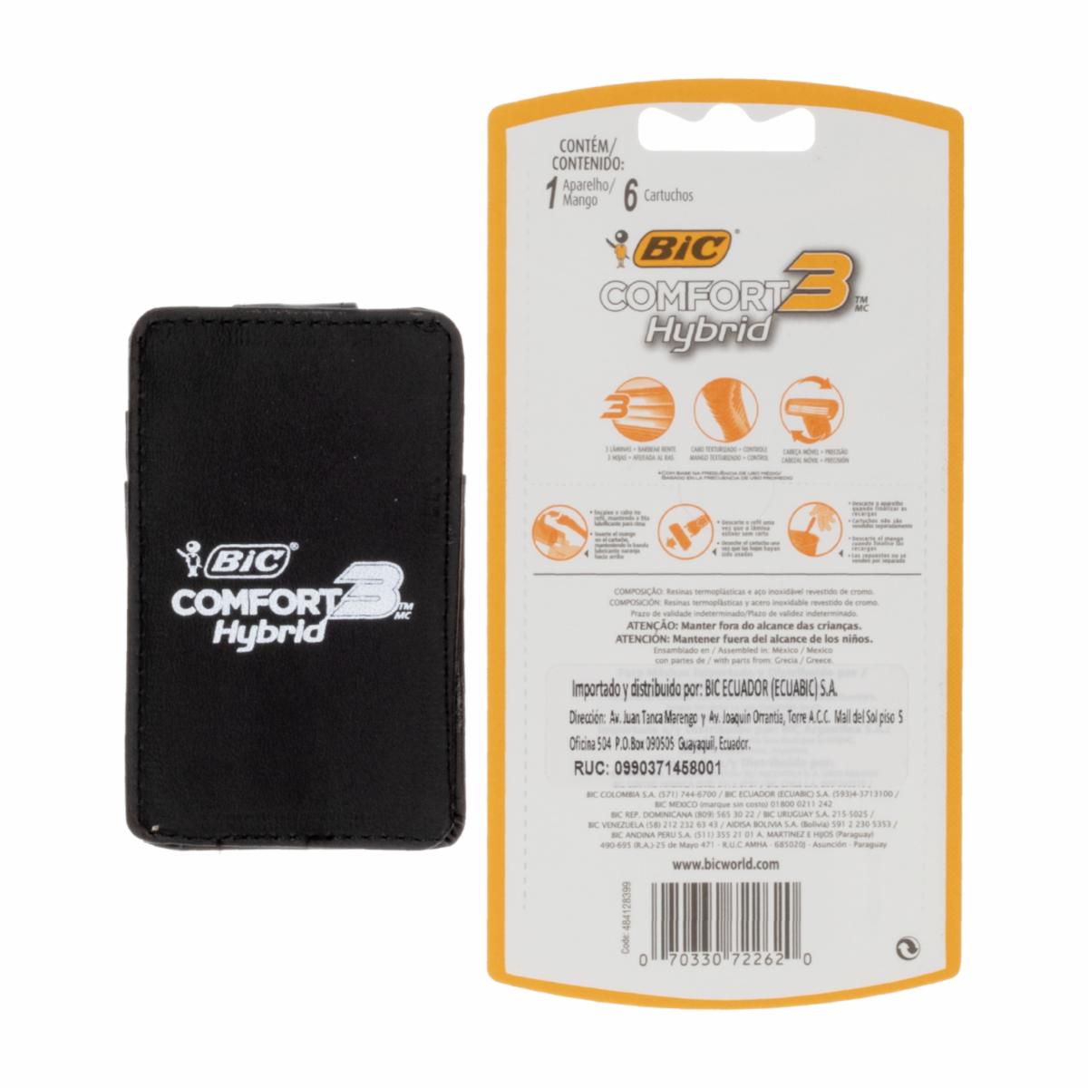 Afeitadora Hombre Comfort 3 Hybrid + 6 repuestos BIC Unidad