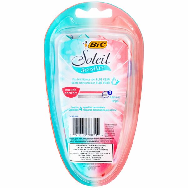 Afeitadora Desechable De Mujer Solei Sensitive BIC X4 Uds - Imagen 2
