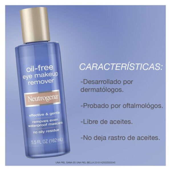 Desmaquillante Ojos Libre De Aceite NEUTROGENA 162 Ml - Imagen 3