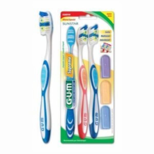 Cepillo Dental Supreme Cerdas Suaves GUM Pack X3 U