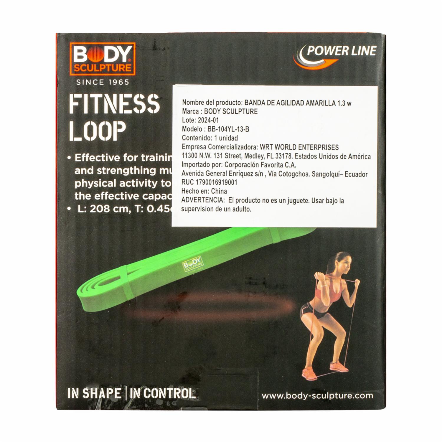 Banda De Resistencia Para Agilidad Amarilla BODY SCULPTURE 1,3 Cm - Imagen 2