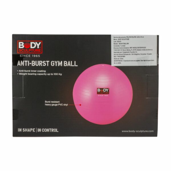 Pelota Para Pilates Con Revestimiento Interior Anti-Explosión BODY SCULPTURE 65 Cm - Imagen 2