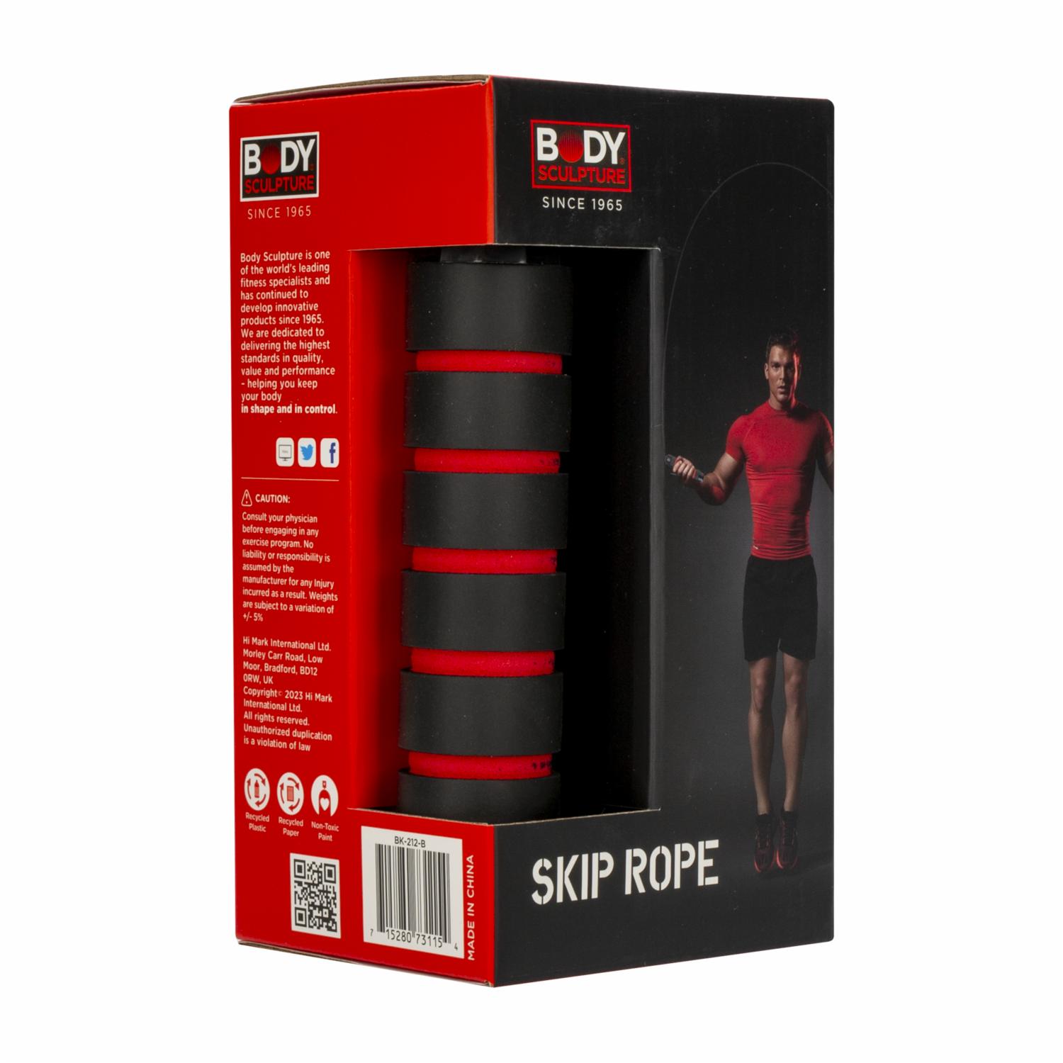 Cuerda Para Saltar Negro Y Rojo BODY SCULPTURE 275 Cm - Imagen 4