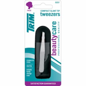 Pinza Para Cejas Compacta De Acero Inoxidable Con Estuche TRIM Unidad