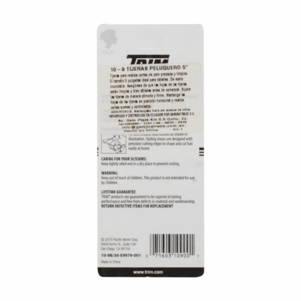 Tijera Para Cabello De Peluquero N°5 De Acero Inoxidable TRIM Unidad - Imagen 2