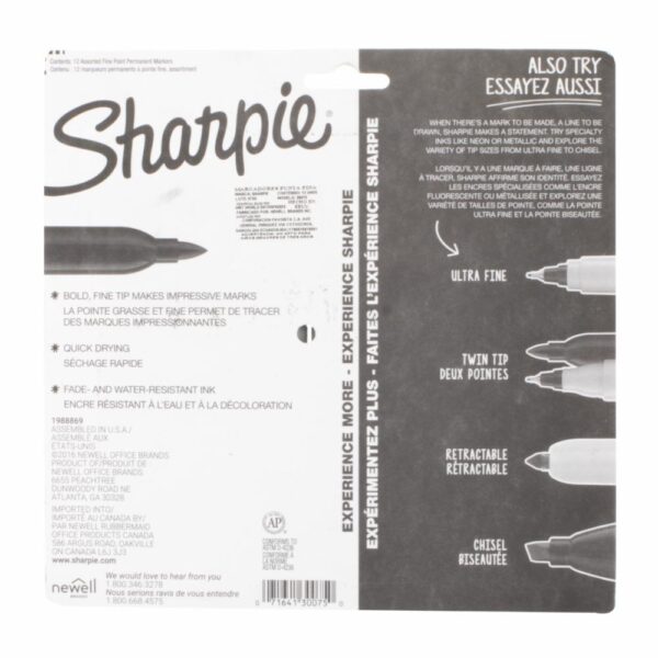 Marcadores Permanetes Punta Fina SHARPIE X 12 Uds - Imagen 2