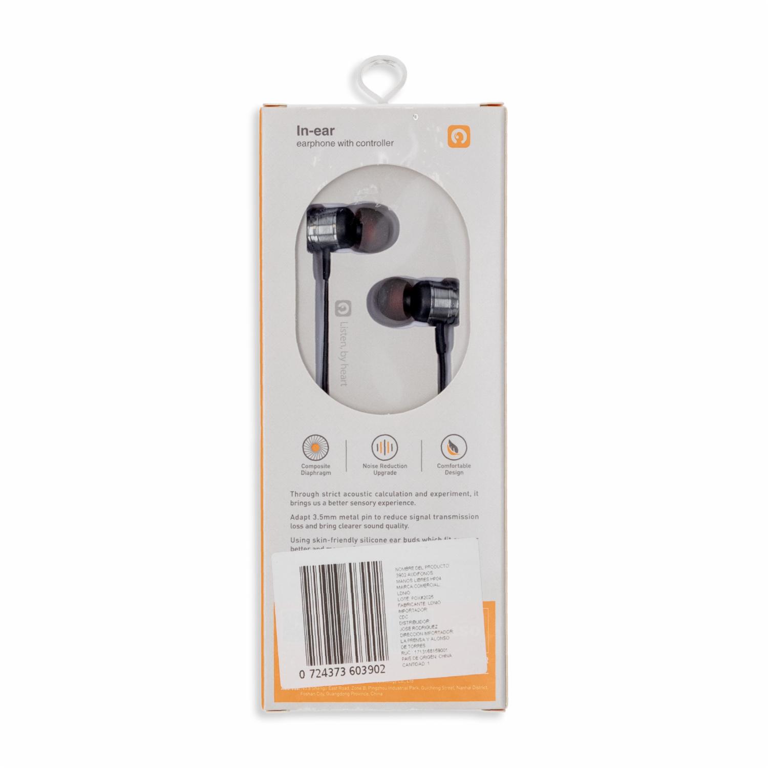 Audífonos In Ear Earphone HP04 LDNIO Con Cable - Imagen 2