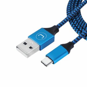 Cable De Carga USB C Cable Trenzado Azul UNNO TEKNO 1.5 Metros