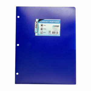 Carpeta Plástica Con Dos Bolsillos Color Azul PROMARX Unidad