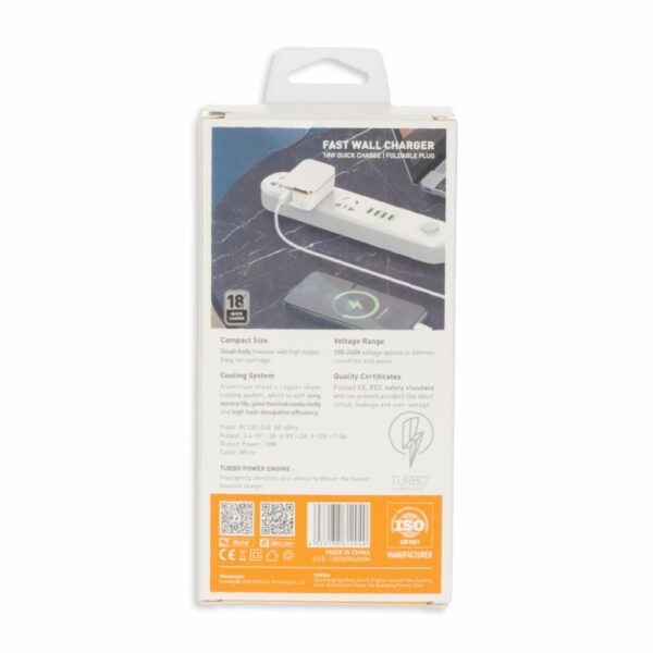 Cargador Rápido De Pared 1 USB-A + 1 Cable USB-C LDNIO 18 W - Imagen 5
