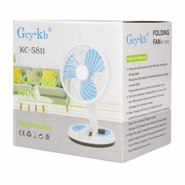 Ventilador Recargable Con Luz 28 Cm PC KC5811 - Imagen 3