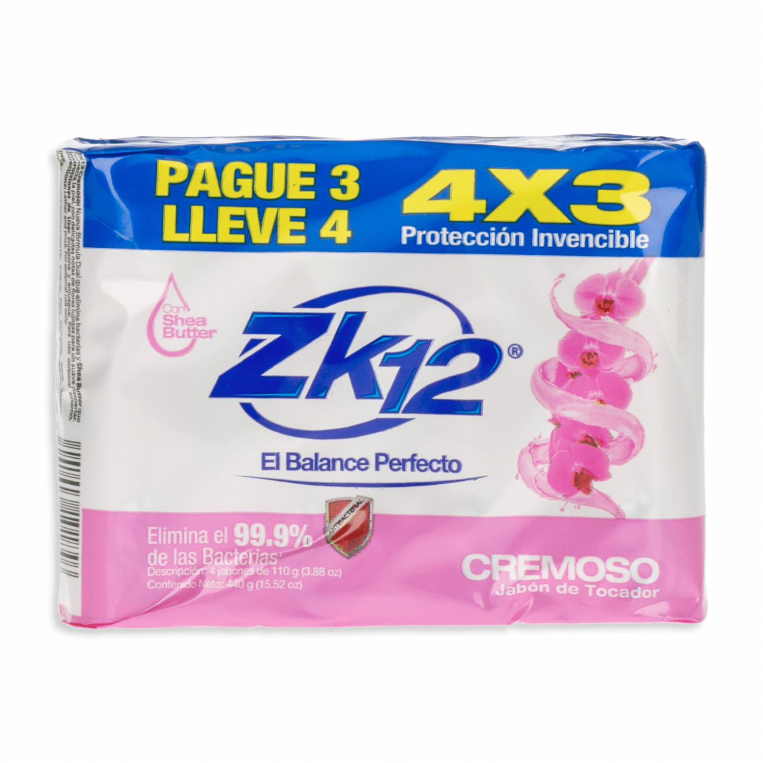 Jabón En Barra Antibacterial Cremoso ZK12 440 G - Imagen 4