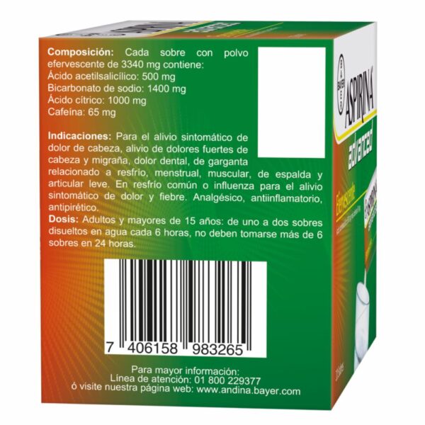 Alivio Del Dolor Advanced Efervescente ASPIRINA X 20 Uds - Imagen 3