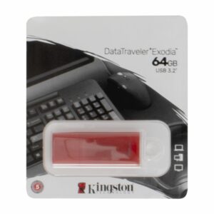 Memoria Usb Roja Generación 1 Exodia KINGSTON 64 Gb