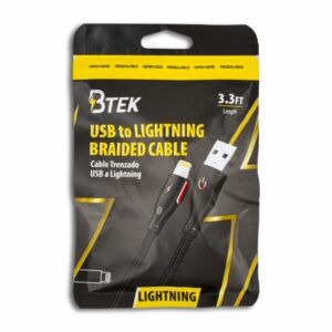 Cable Lightning Negro BTEK 3,3 Ft