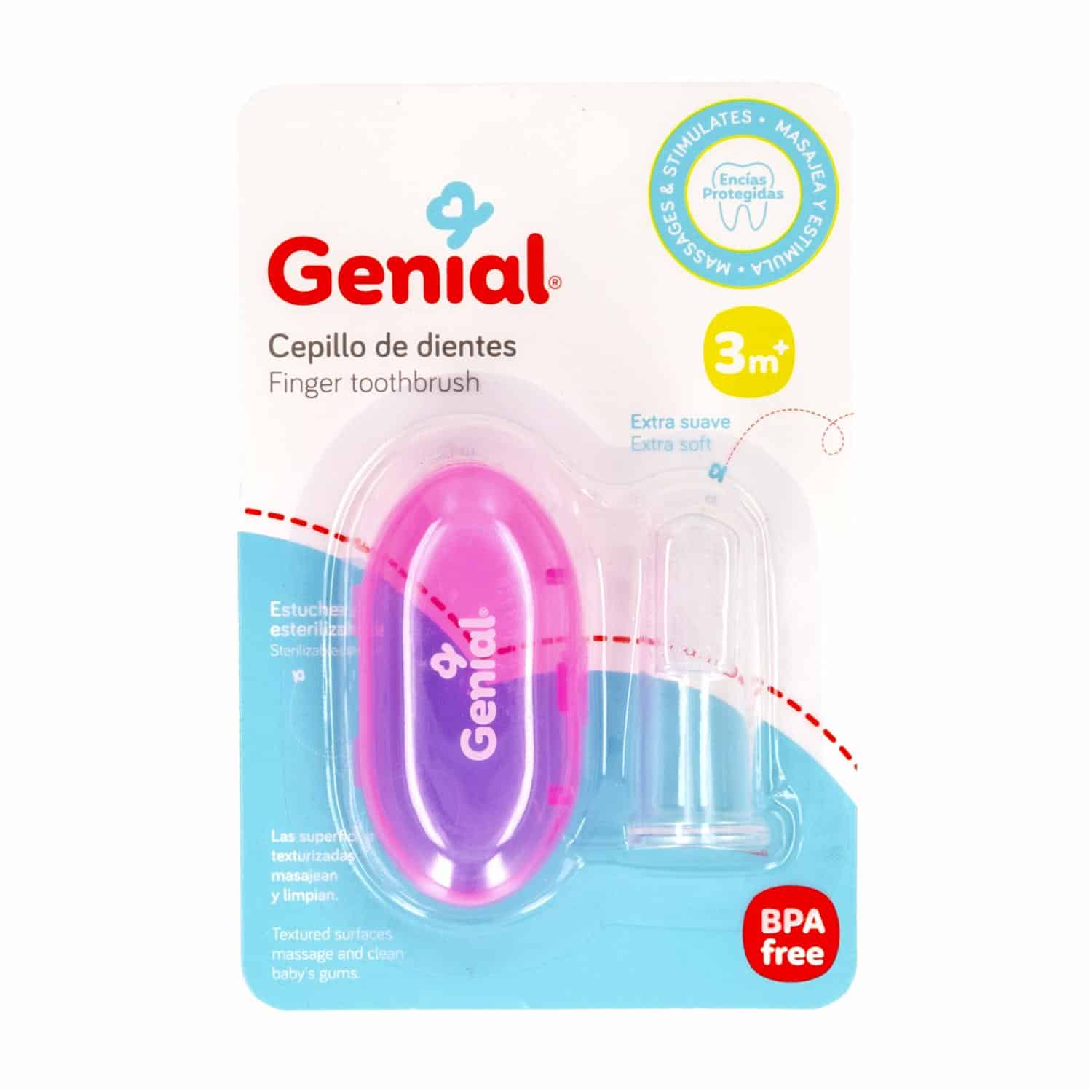 Cepillo De Dientes De Dedo de Silicona GENIAL 3 M + - Imagen 4