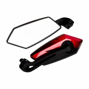 Espejo Retrovisor Para Moto Color Rojo Y Negro TAEKO 8-10 Mm