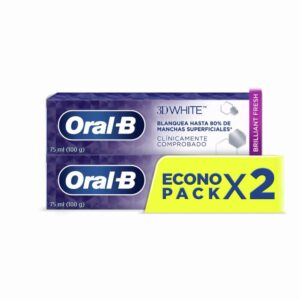 Crema Dental 3D White ORAL B 2 X 75 Ml