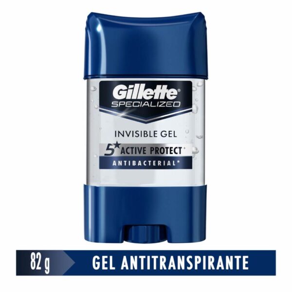 Gel Invisible Antitranspirante Specialized Antibacterial GILLETTE 82 G