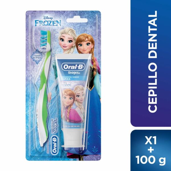Kit Higiene Bucal Infantil Frozen Pasta + Cepillo ORAL B X2 Uds - Imagen 2