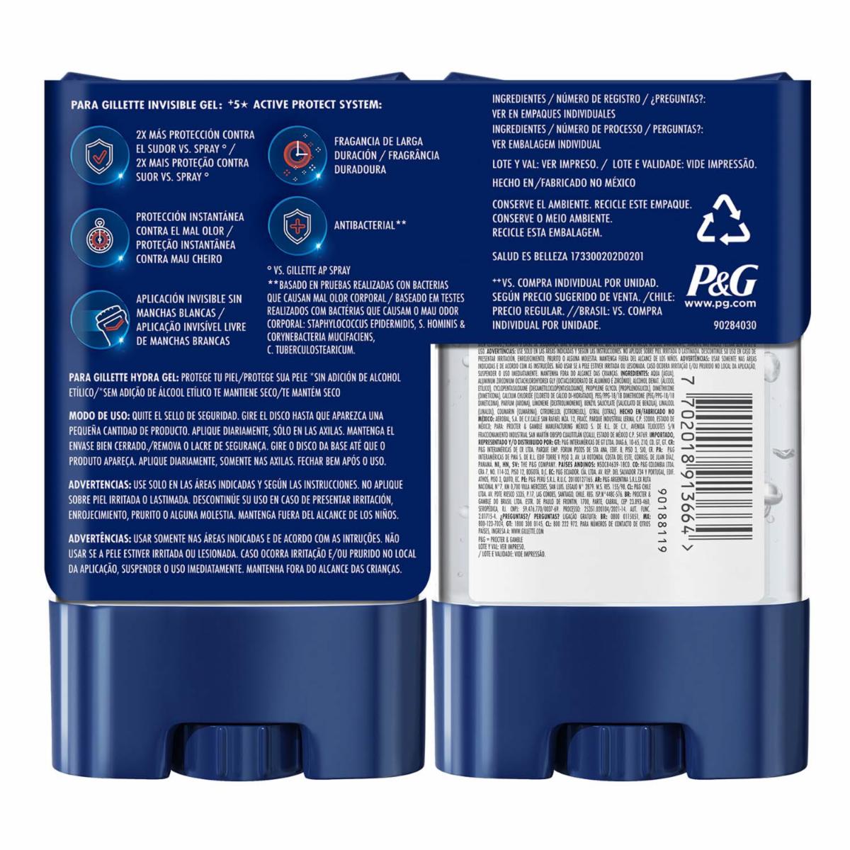 Desodorante En Gel Cool Wave GILLETTE 2 X 82 Gr