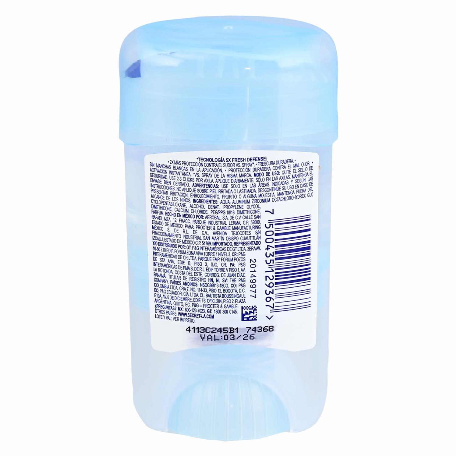 Desodorante En Gel Para Dama Con Ph Balanceado SECRET 45 G