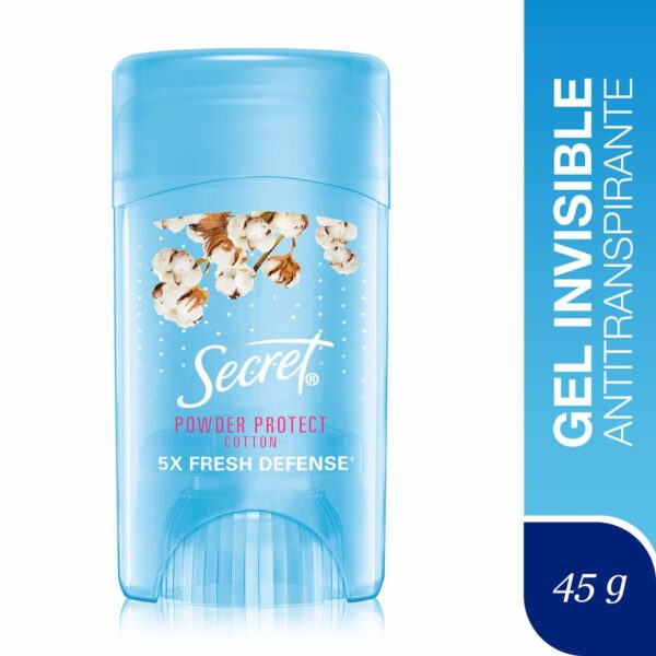 Gel Invisible Antitranspirante Powder Protect Cotton SECRET 45 G - Imagen 3