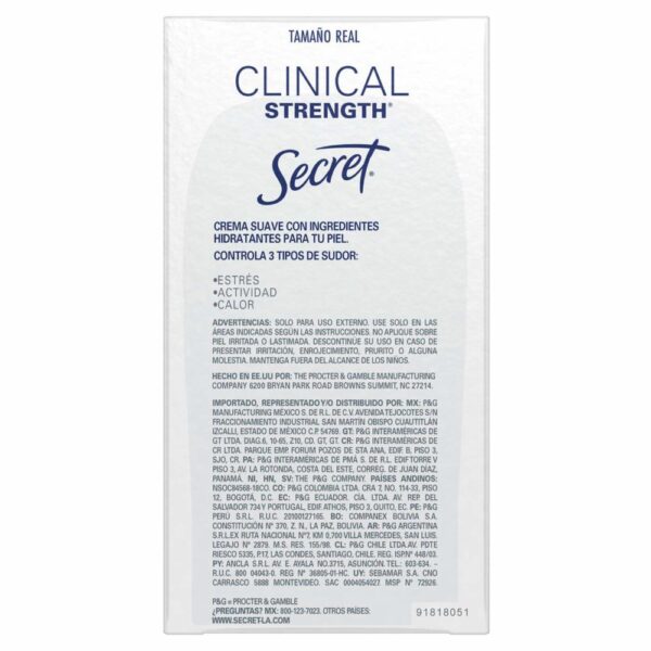 Antitranspirante En Crema Clinical Strength Powder Protect SECRET 45 G - Imagen 2