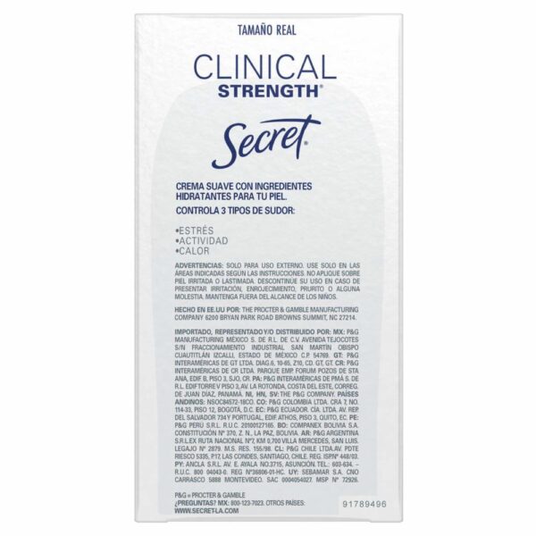 Antitranspirante En Crema Clinical Strength Fresh Response SECRET 45 G - Imagen 2