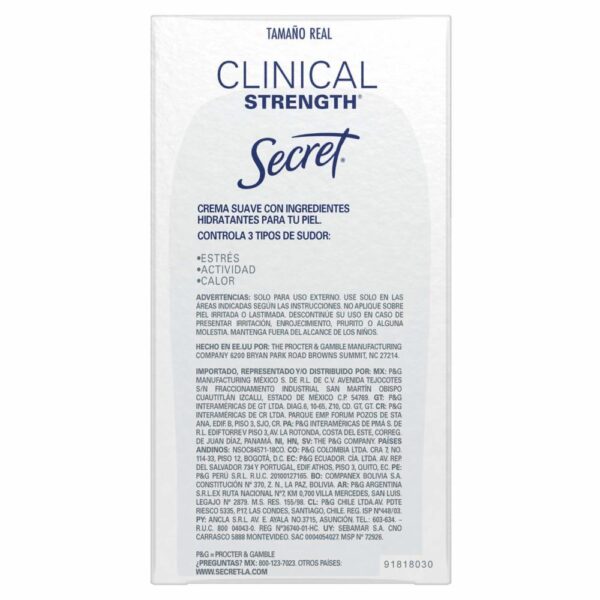 Antitranspirante En Crema Clinical Strength Stress Response SECRET 45 G - Imagen 2