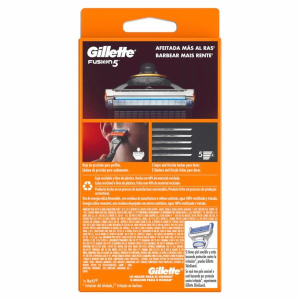 Máquina De Afeitar Caballero Fusion 5 Base GILLETTE Unidad - Imagen 2