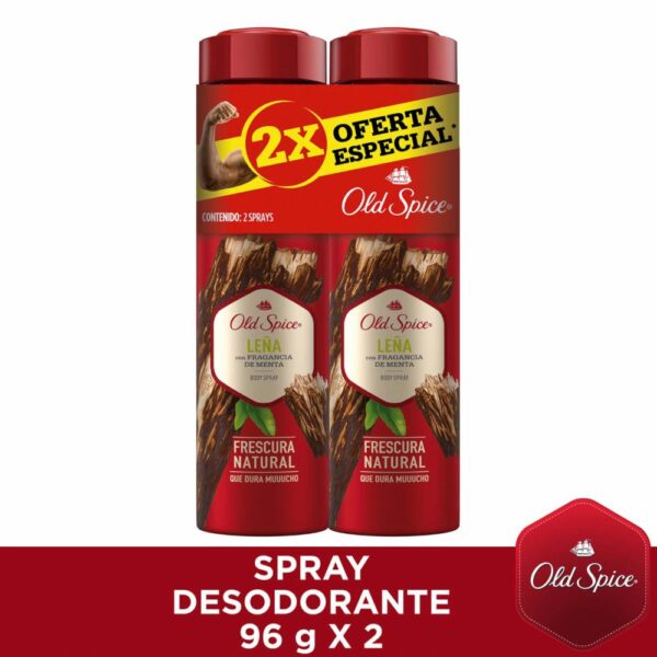 Body Spray Leña OLD SPICE 2 X 96 G - Imagen 3