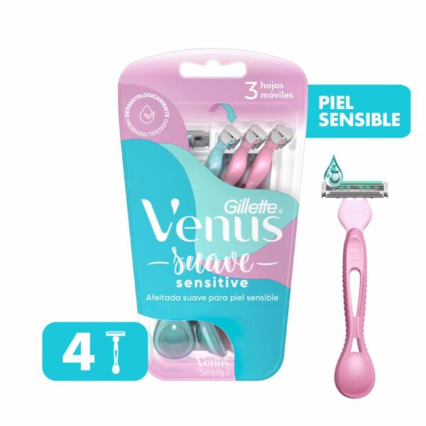Afeitadora Simply Sensitive Desechable GILLETTE X4 Uds - Imagen 3