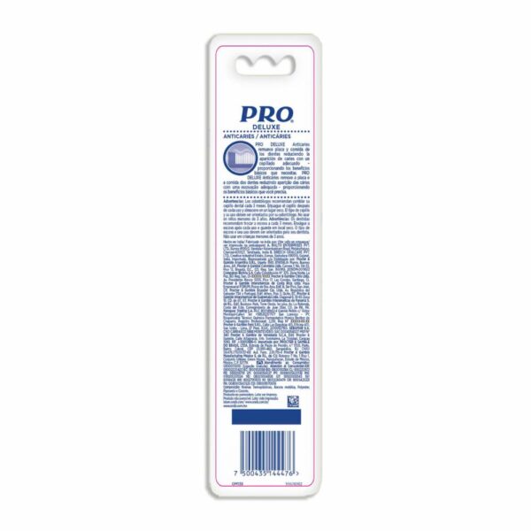 Cepillo Dental Deluxe Anticaries Cerdas Medianas PRO X2 Uds - Imagen 2