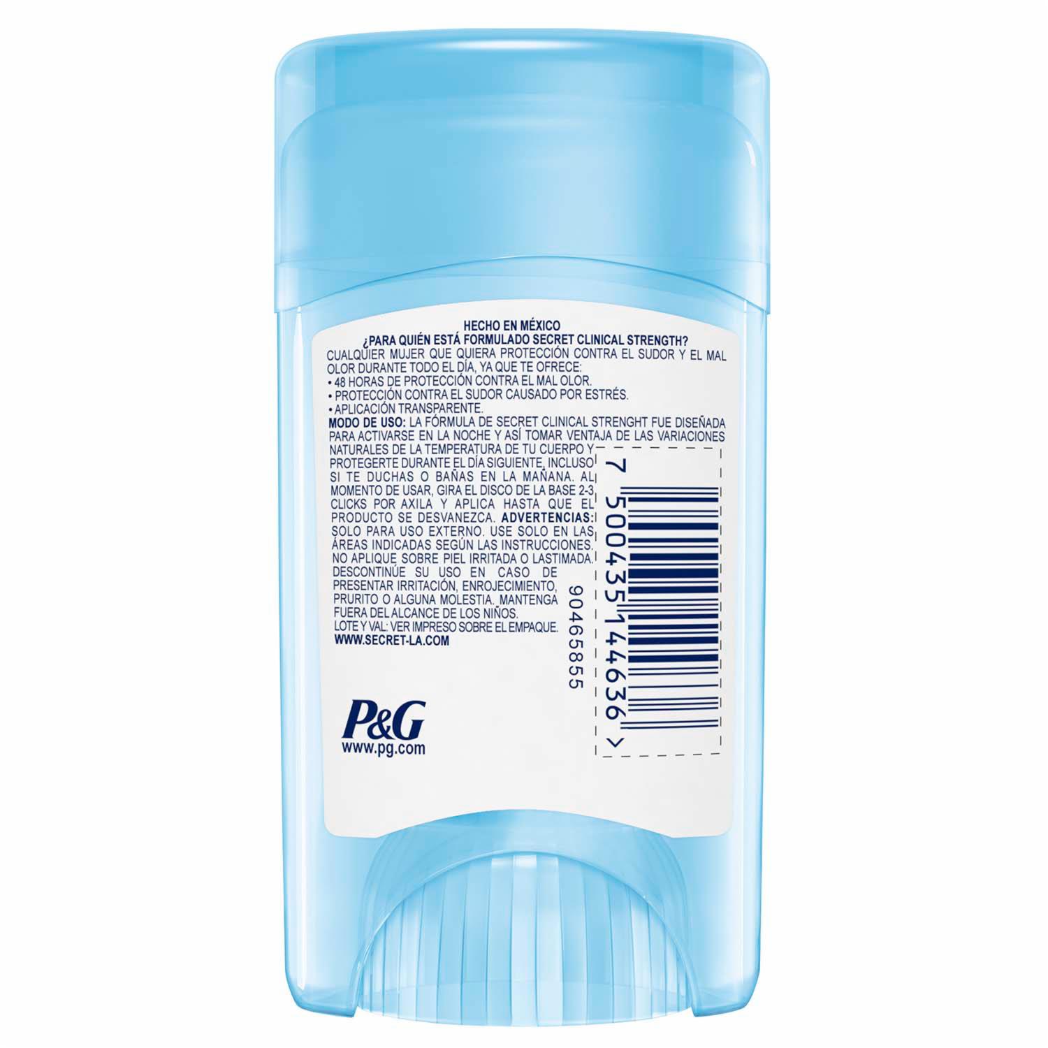 Desodorante En Gel Clinical Strength pH Balanced SECRET 45 G